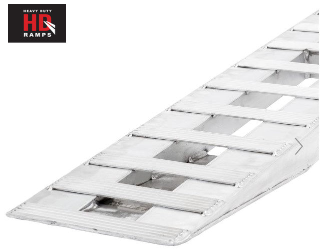 Car Trailer Ramp (pair) - Aluminum - 7'10" long x 15" wide. Hook End. Knife Foot. 5,000lb / axle