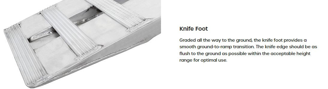 Car Trailer Ramp (pair) - Aluminum - 7'10" long x 15" wide. Hook End. Knife Foot. 5,000lb / axle